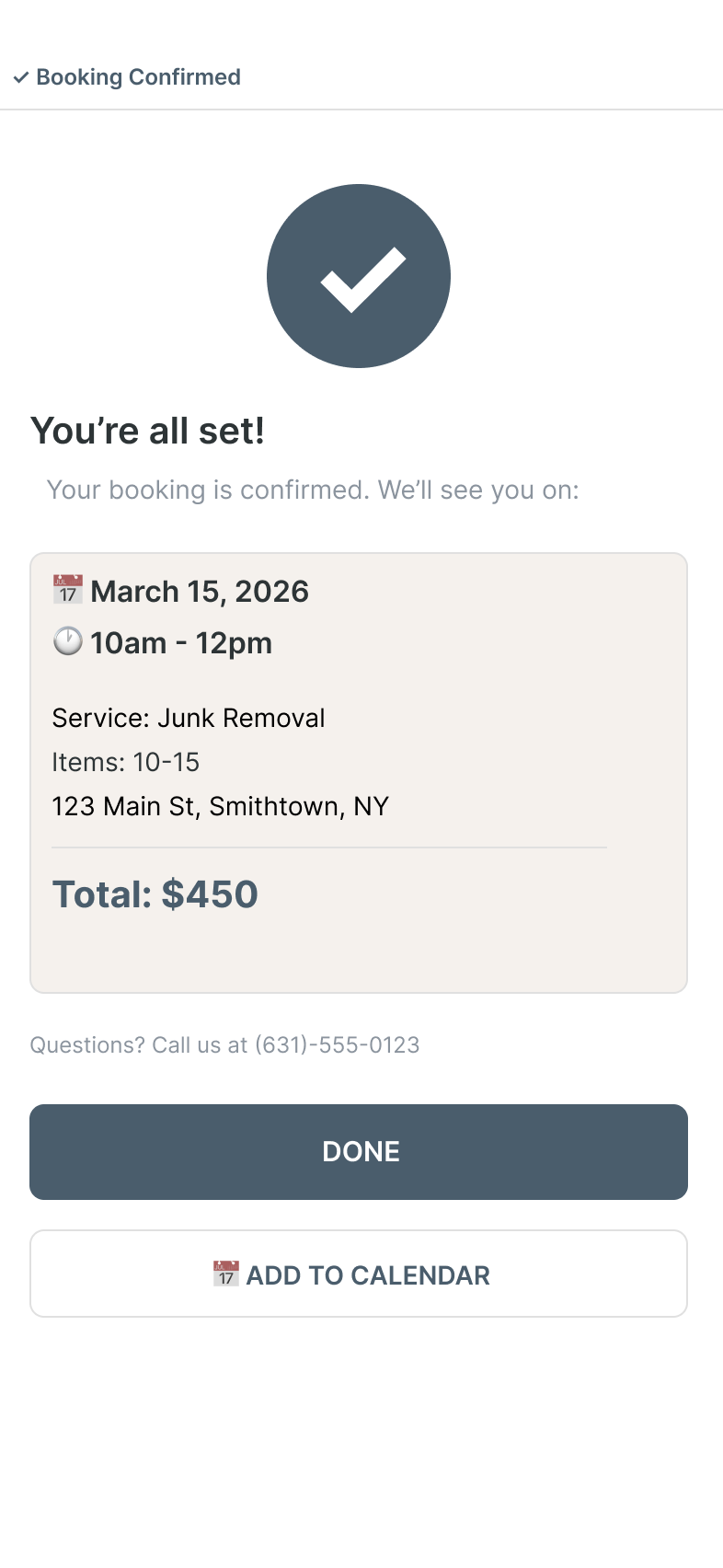 Booking Confirmation