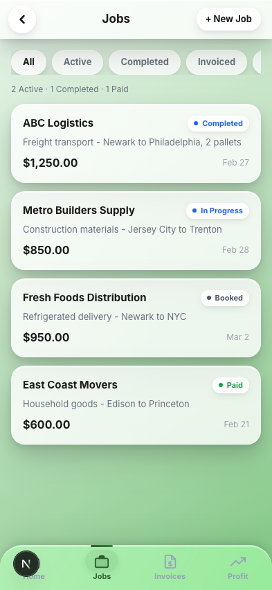 Job Pipeline with status filters